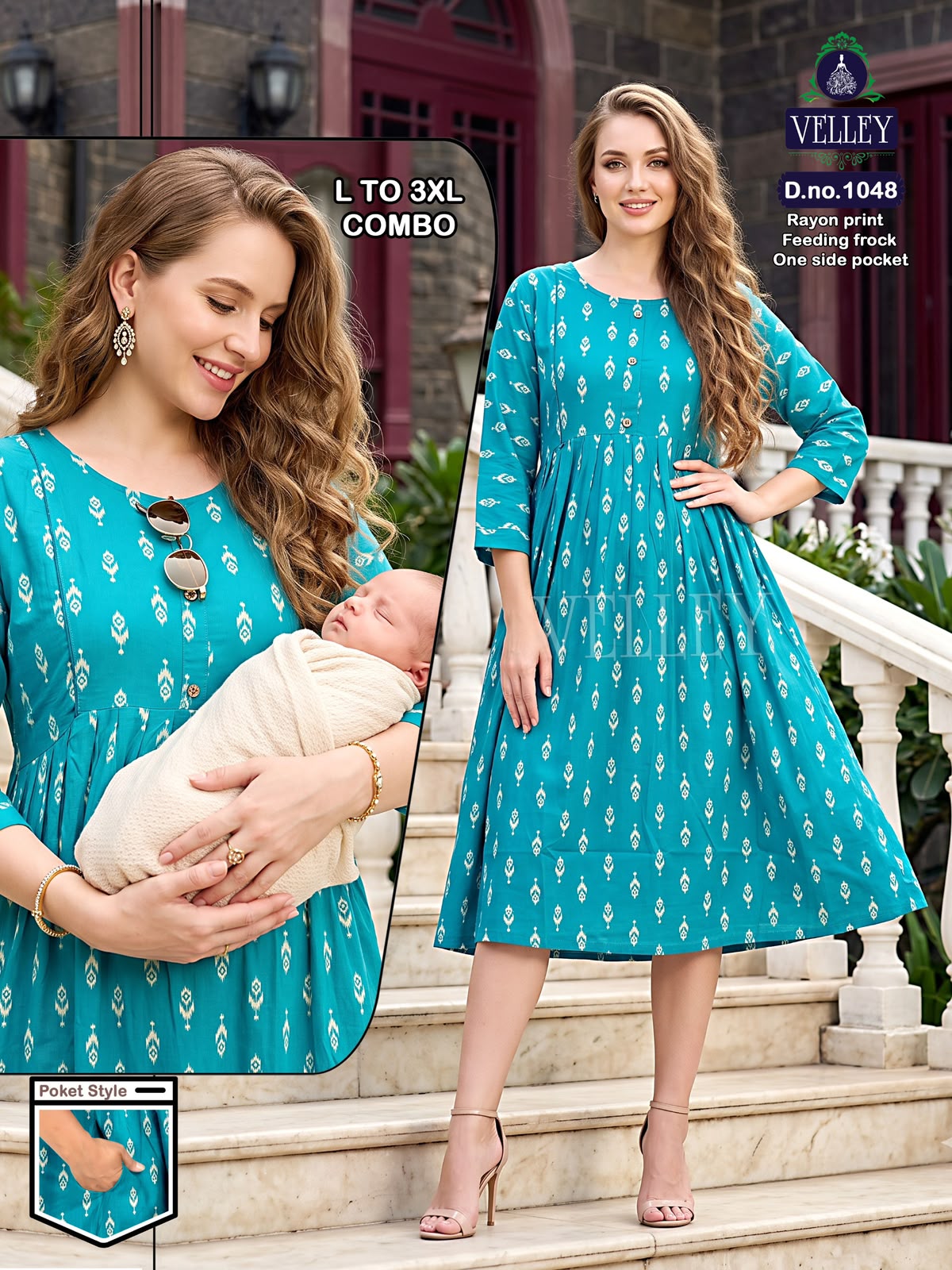 Rayon Print 2909 Velley Feeding Kurtis Exporter