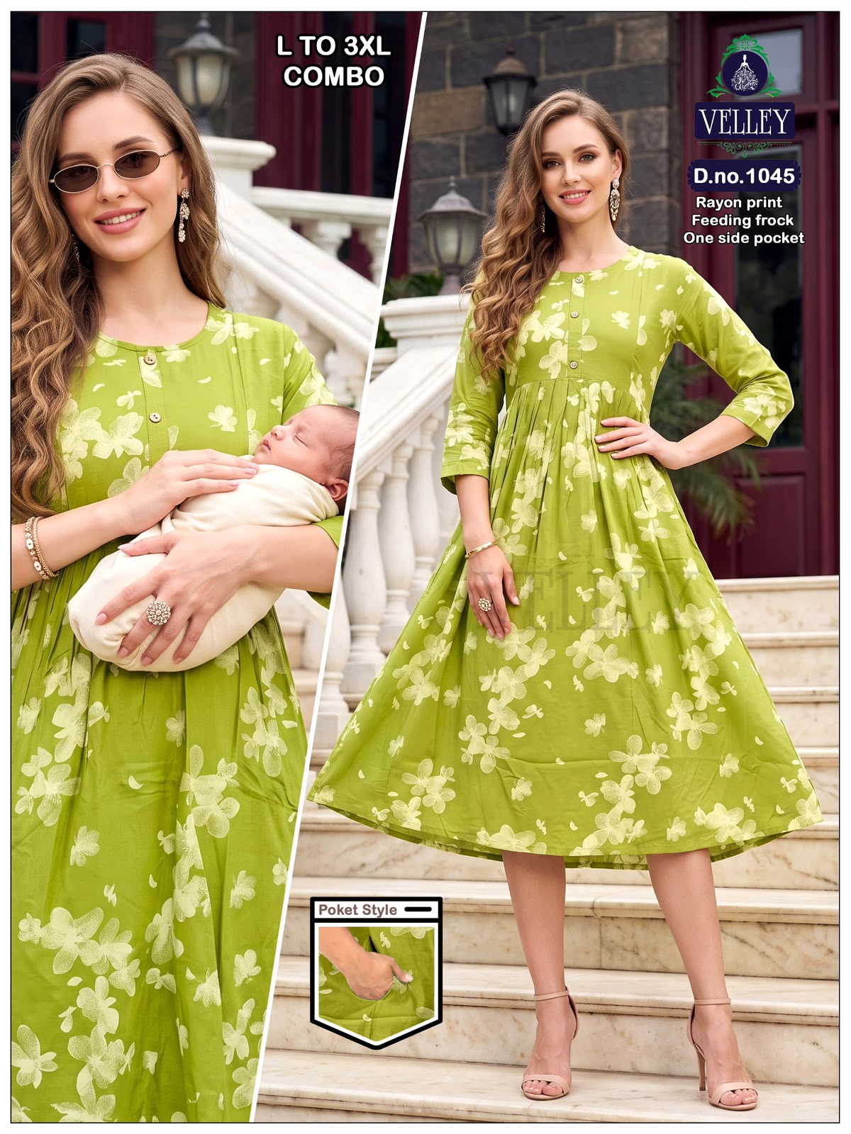 Rayon Print 2909 Velley Feeding Kurtis Exporter