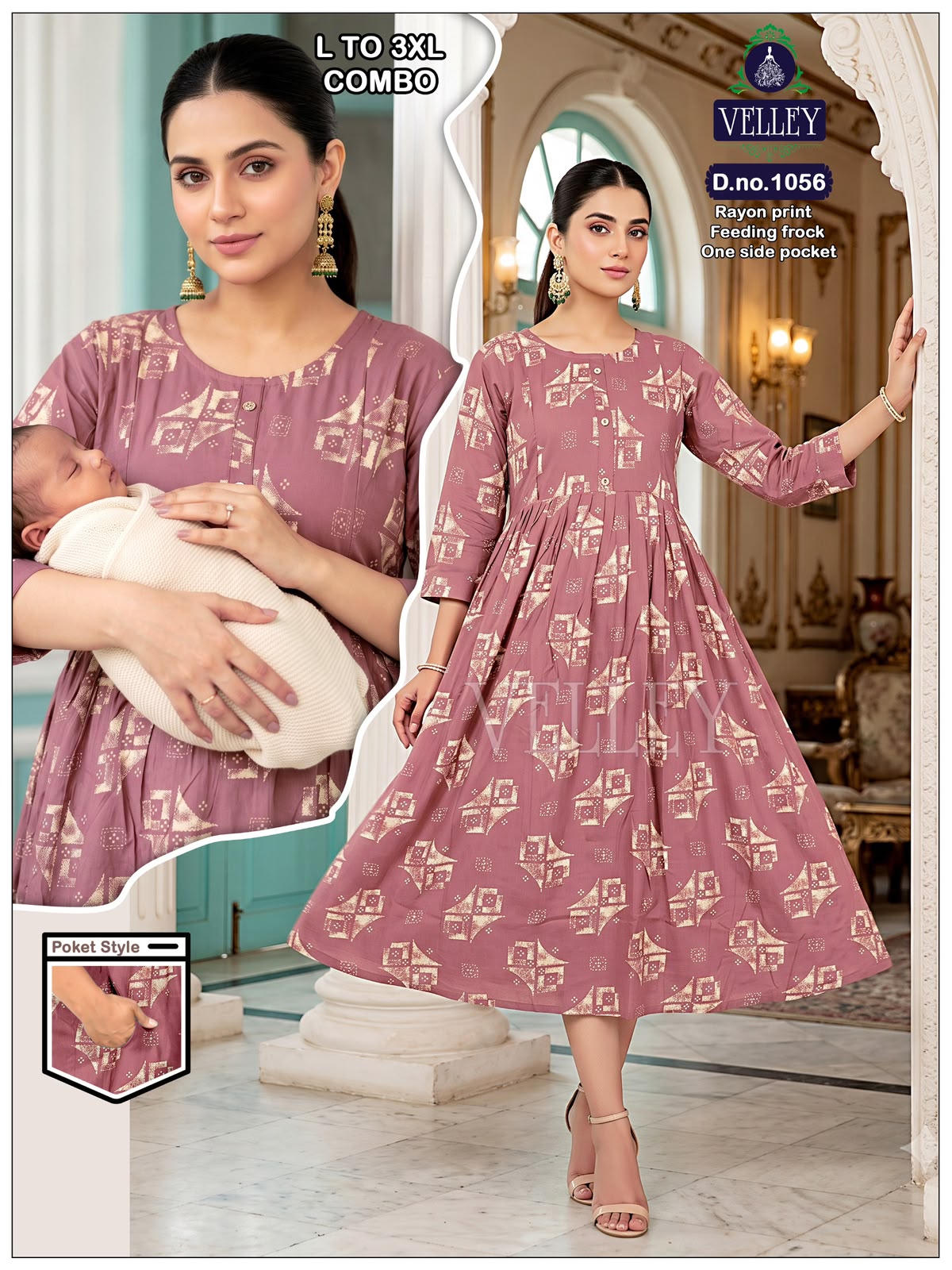 Rayon Print 2909 Velley Feeding Kurtis Exporter