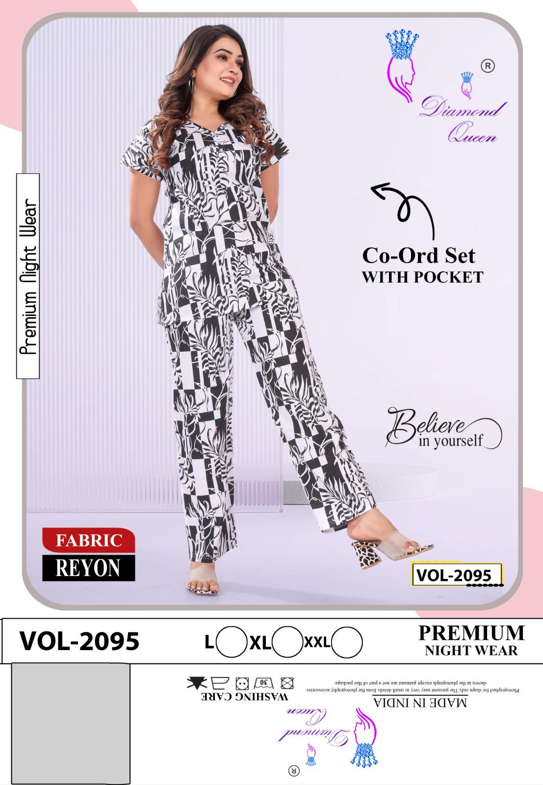 Rayon Print Diamond Queen Co Ord Set Wholesale Rate
