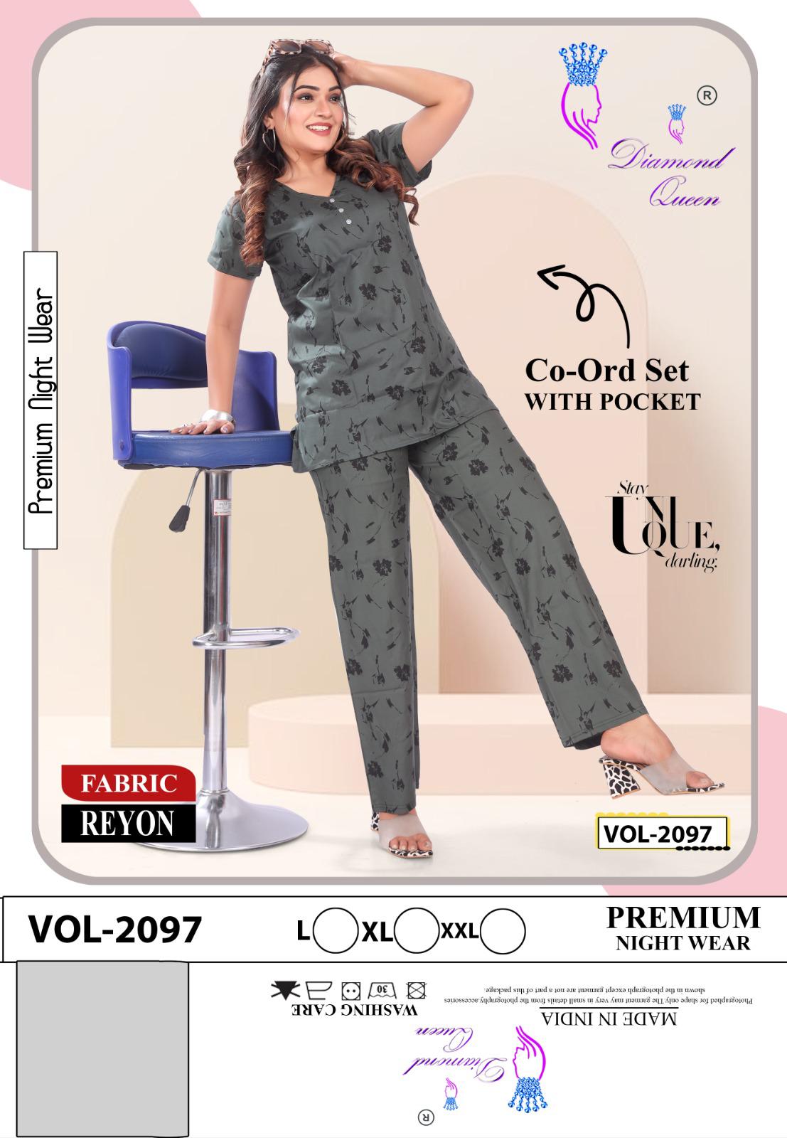 Rayon Print Diamond Queen Co Ord Set Wholesale Rate