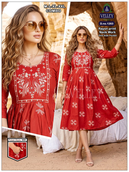 Rayon Series 12 Velley Anarkali Kurtis Exporter Ahmedabad