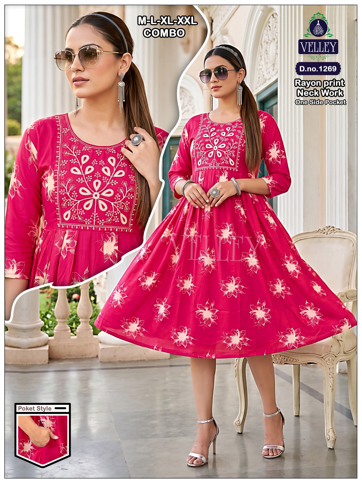 Rayon Series 12 Velley Anarkali Kurtis Exporter Ahmedabad