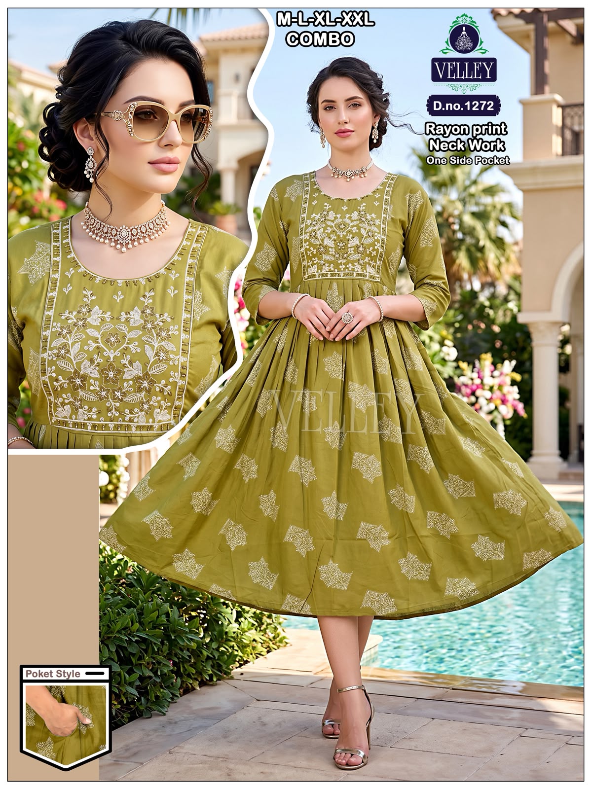 Rayon Series 12 Velley Anarkali Kurtis Exporter Ahmedabad