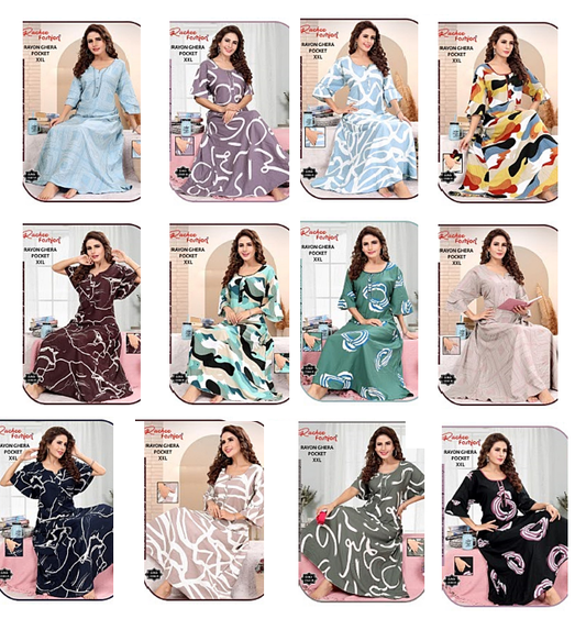 Rayon Size 2Xl 221124 Ruchee Fashion Night Gowns Wholesale