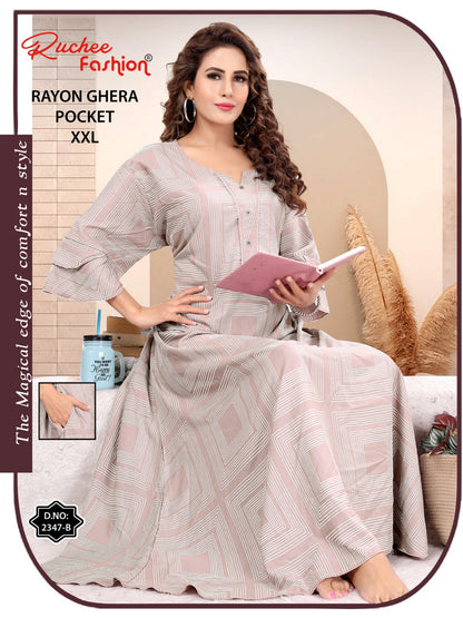Rayon Size 2Xl 221124 Ruchee Fashion Night Gowns Wholesale