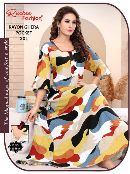 Rayon Size 2Xl 221124 Ruchee Fashion Night Gowns Wholesale