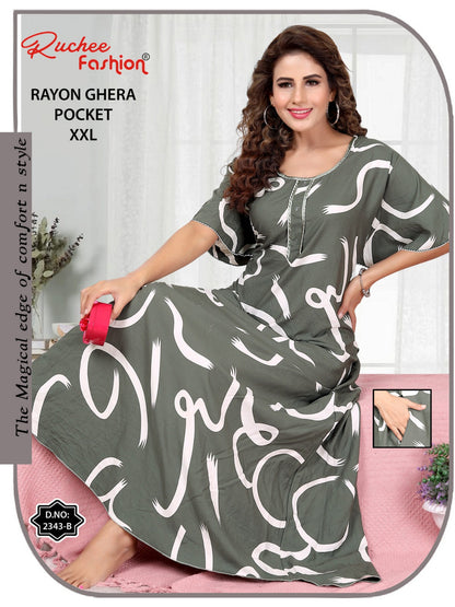 Rayon Size 2Xl 221124 Ruchee Fashion Night Gowns Wholesale