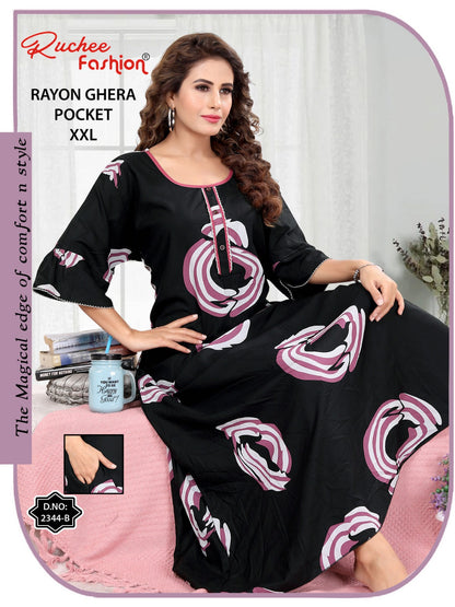 Rayon Size 2Xl 221124 Ruchee Fashion Night Gowns Wholesale