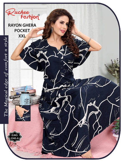 Rayon Size 2Xl 221124 Ruchee Fashion Night Gowns Wholesale