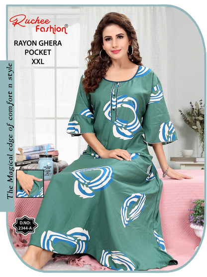 Rayon Size 2Xl 221124 Ruchee Fashion Night Gowns Wholesale
