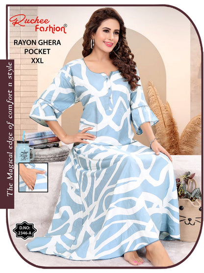Rayon Size 2Xl 221124 Ruchee Fashion Night Gowns Wholesale