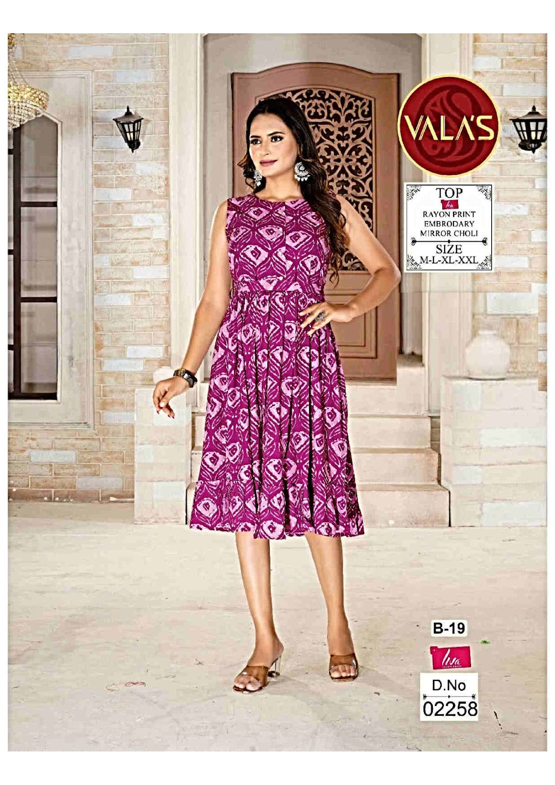 Rayon Valas Midi Dress Wholesale