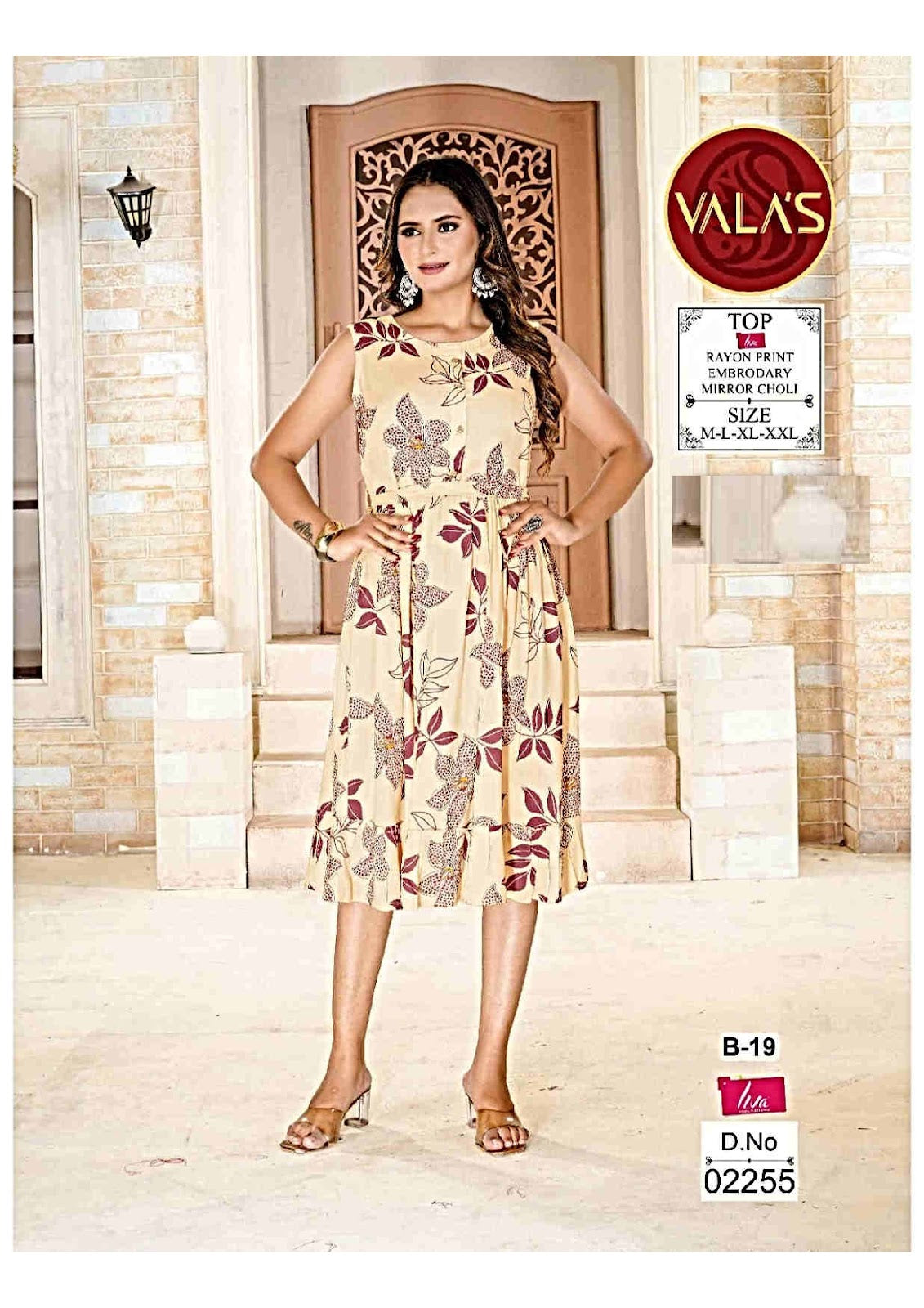 Rayon Valas Midi Dress Wholesale