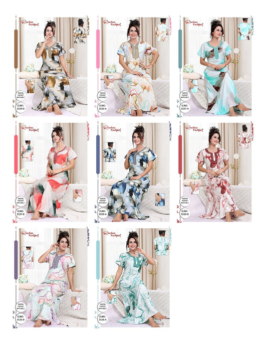 Rayon With Belt 3007 Ruchee Fashion Night Gowns Wholesale