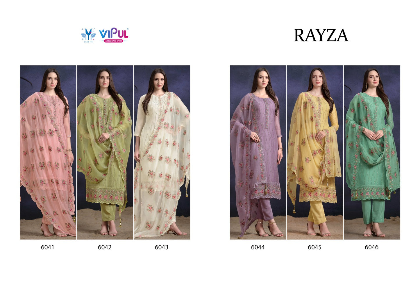 Rayza Vipul Soft Organza Pant Style Suits Manufacturer Gujarat