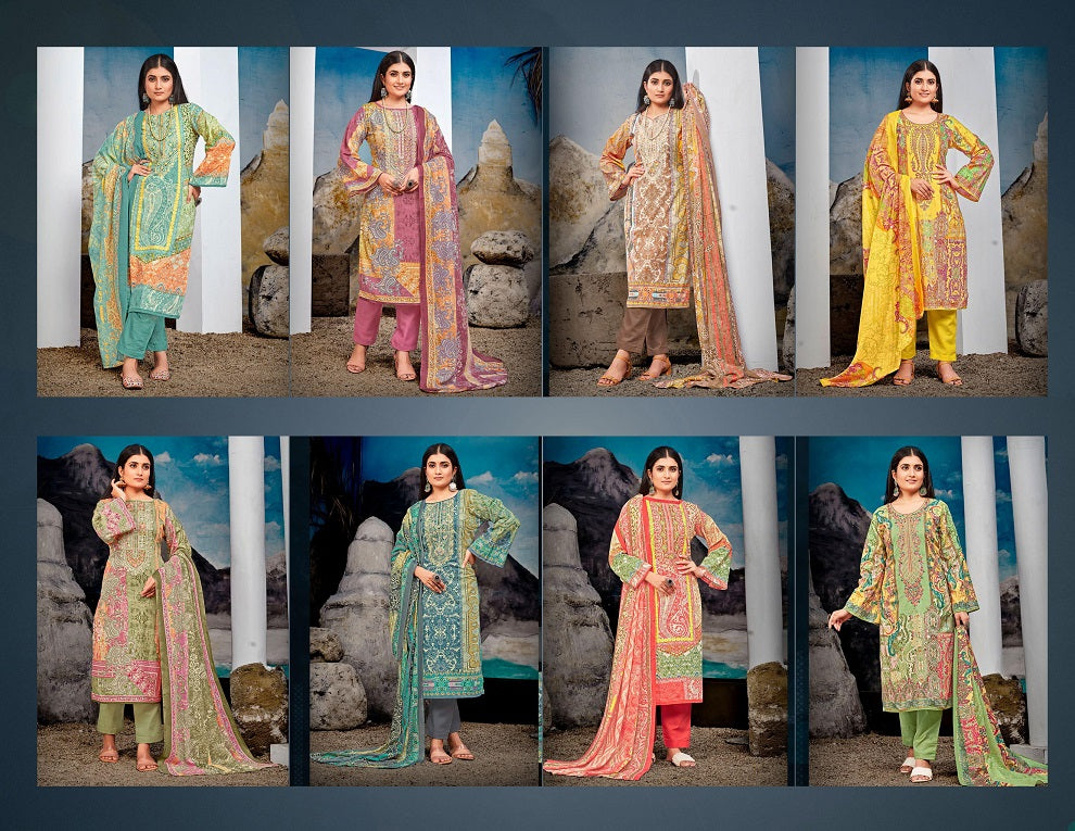 Razia Sultan Vol 45 Apana Cotton Karachi Salwar Suits Supplier India