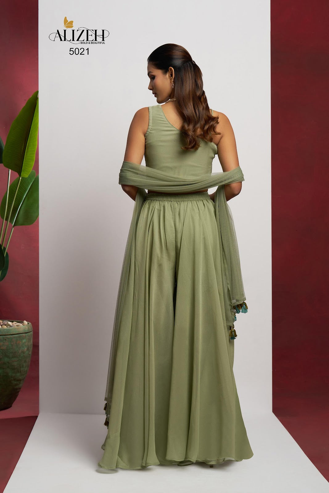 Readymade 3 Alizeh Georgette Indo Western Pair Wholesale Rate