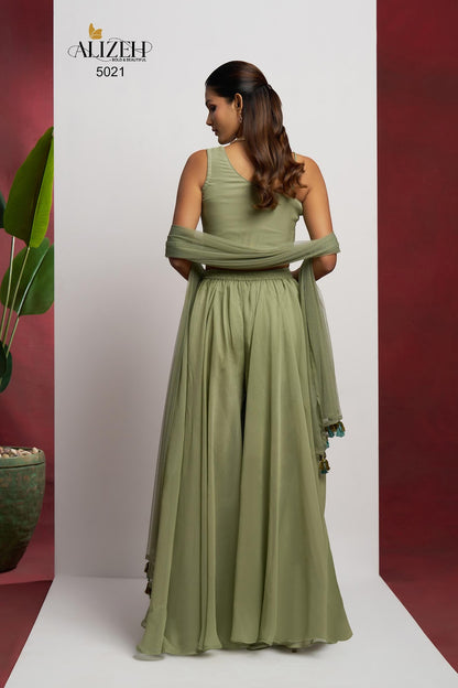 Readymade 3 Alizeh Georgette Indo Western Pair Wholesale Rate