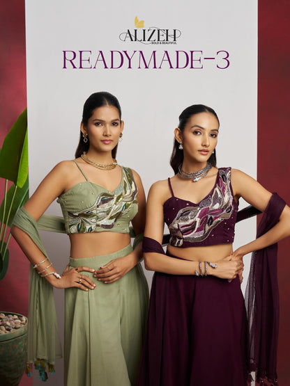 Readymade 3 Alizeh Georgette Indo Western Pair Wholesale Rate