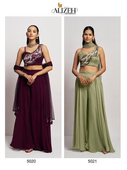 Readymade 3 Alizeh Georgette Indo Western Pair Wholesale Rate