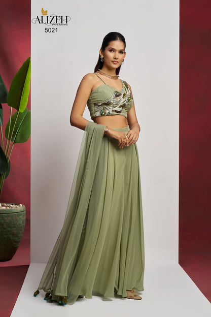 Readymade 3 Alizeh Georgette Indo Western Pair Wholesale Rate