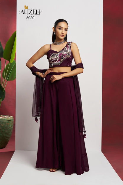 Readymade 3 Alizeh Georgette Indo Western Pair Wholesale Rate