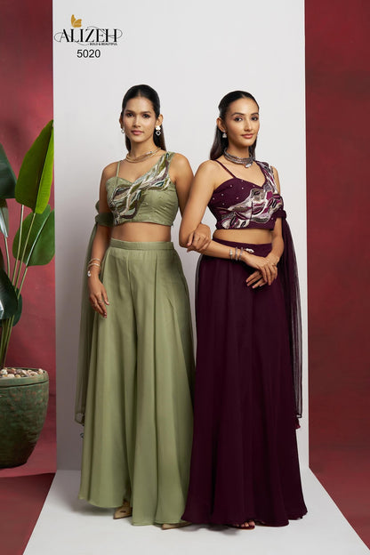 Readymade 3 Alizeh Georgette Indo Western Pair Wholesale Rate