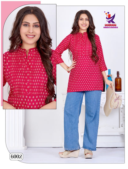 Real Beauty 4 Mlm Kalash Lifestyle Rayon 14Kg Short Kurtis Supplier Ahmedabad