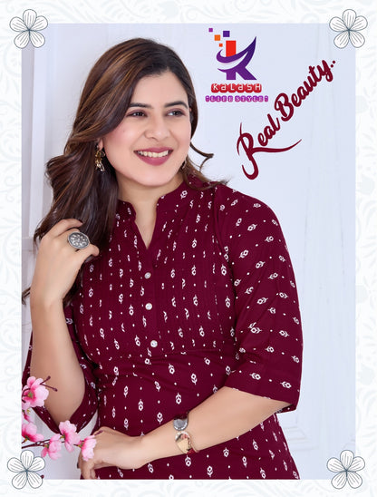 Real Beauty Mlm Kalash Lifestyle Rayon 14Kg Short Kurtis Supplier Gujarat