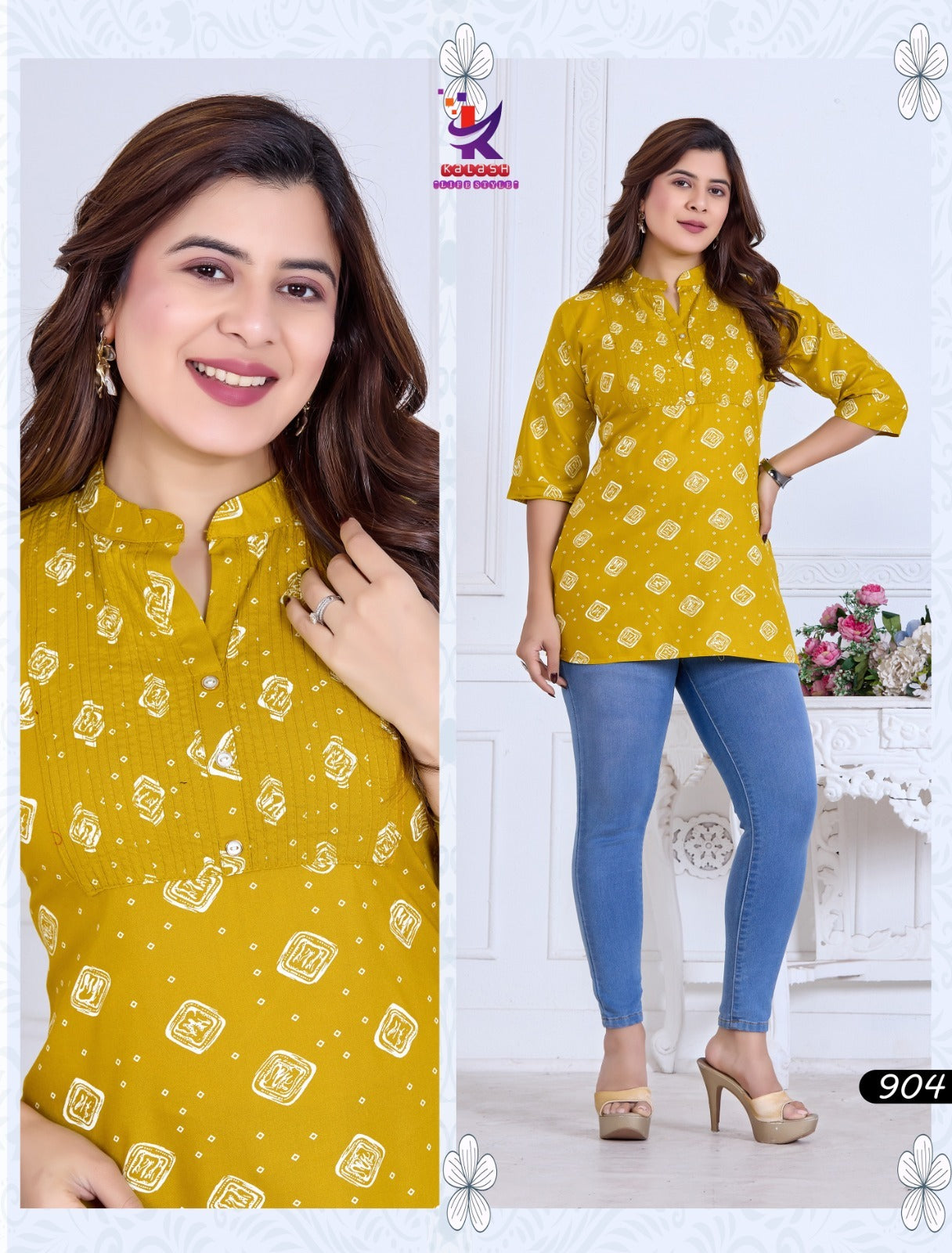 Real Beauty Mlm Kalash Lifestyle Rayon 14Kg Short Kurtis Supplier Gujarat