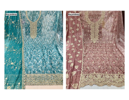 Real Juice Nayandeep Organza Salwar Suits Exporter Gujarat
