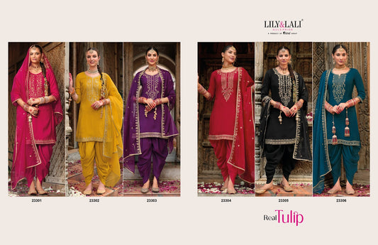 Real Tulip Dhoti Style Lily Lali Viscose Silk Readymade Pant Style Suits Wholesale Price