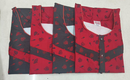 Red Blue 2306 Ruchee Fashion Cotton Feeding Night Gown Wholesale
