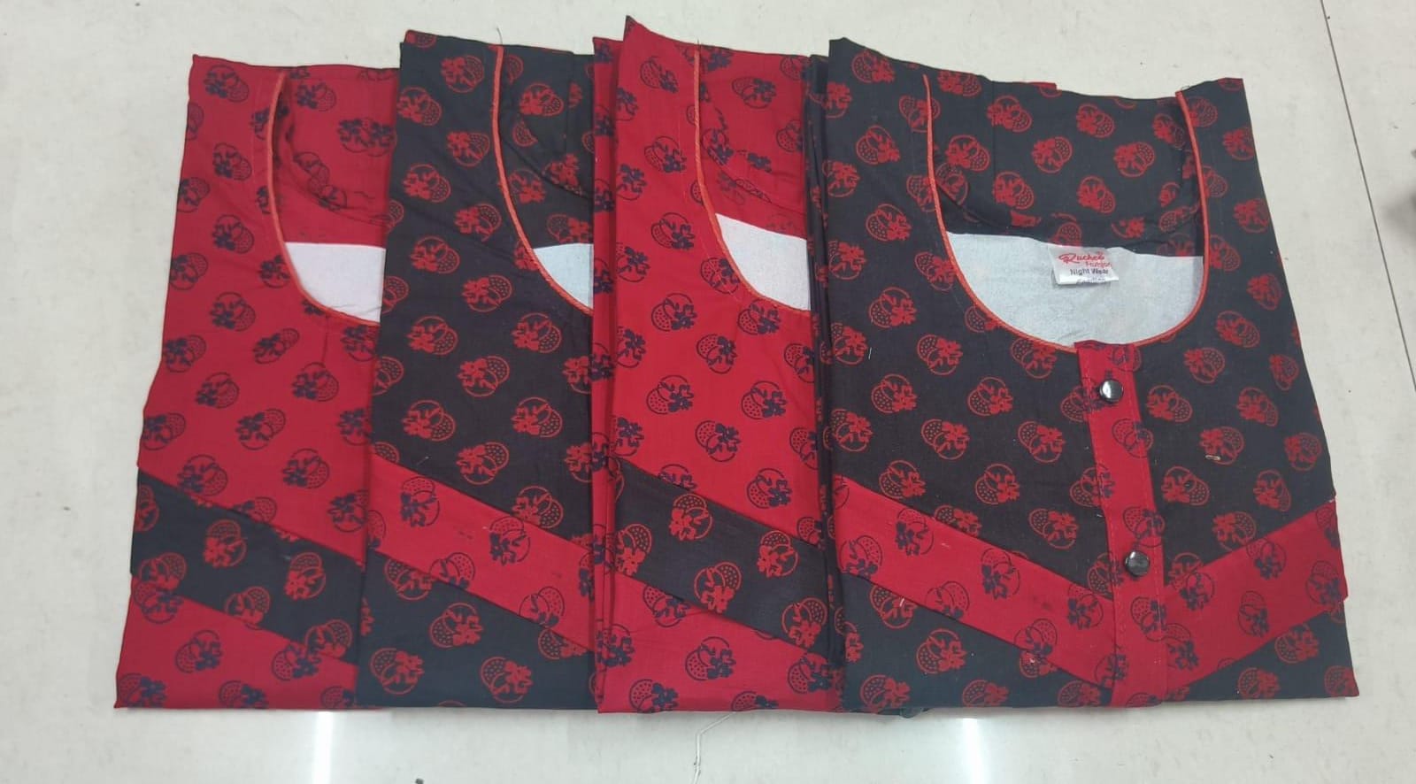 Red Blue 2306 Ruchee Fashion Cotton Feeding Night Gown Wholesale