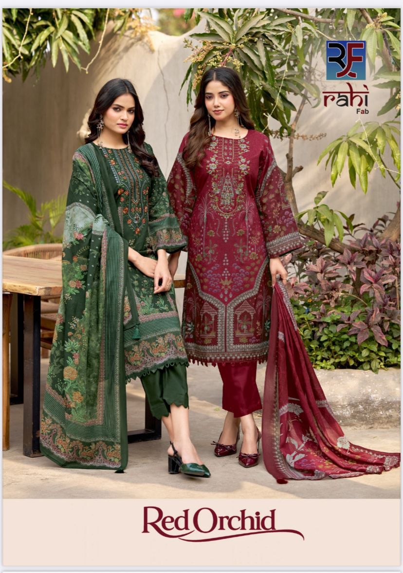 Red Orchid Rahi Fab Cotton Karachi Salwar Suits Wholesaler