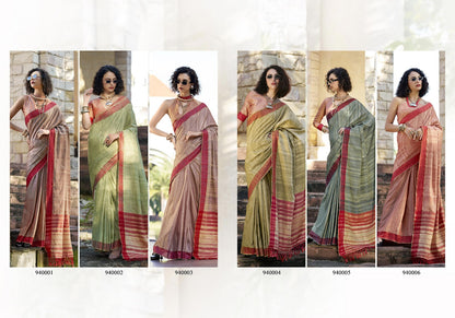 Redbull 940001 To 940006 Rajpath Handloom Sarees Wholesale Rate