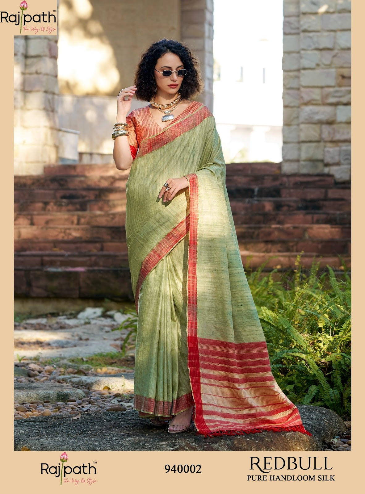 Redbull 940001 To 940006 Rajpath Handloom Sarees Wholesale Rate