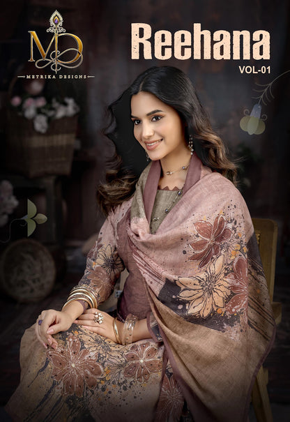 Reehana Vol 1 Metrika Designs Cotton Dress Material Exporter India