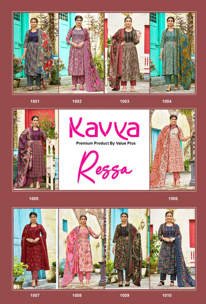 Reesa Kavya Value Plus Two Tone Rayon Readymade Pant Style Suits Wholesaler