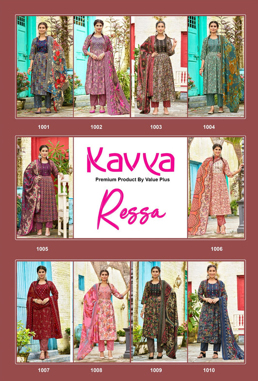 Reesa Kavya Value Plus Two Tone Rayon Readymade Pant Style Suits Wholesaler