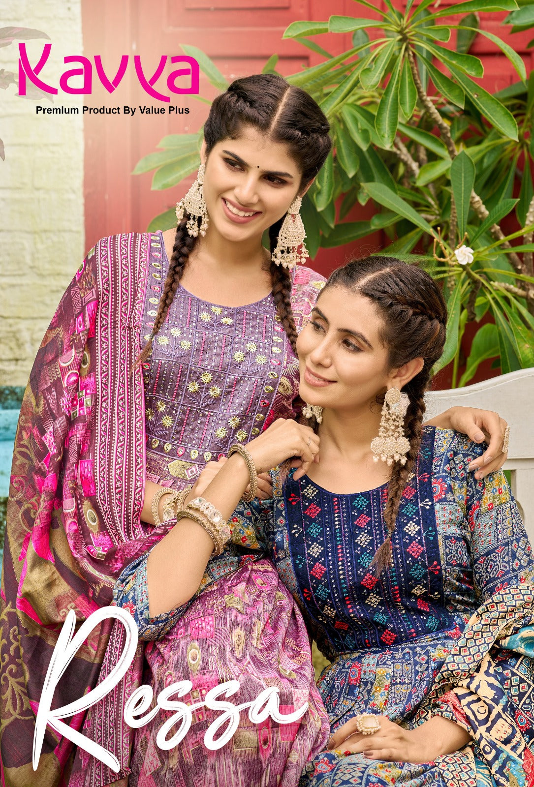 Reesa Kavya Value Plus Two Tone Rayon Readymade Pant Style Suits Wholesaler