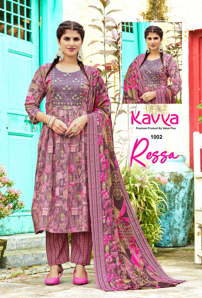 Reesa Kavya Value Plus Two Tone Rayon Readymade Pant Style Suits Wholesaler
