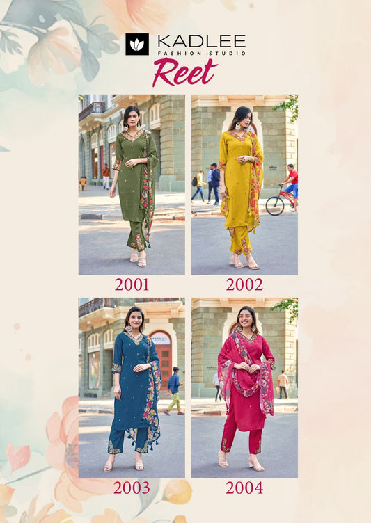 Reet Kadlee Chanderi Readymade Pant Style Suits Wholesale Rate