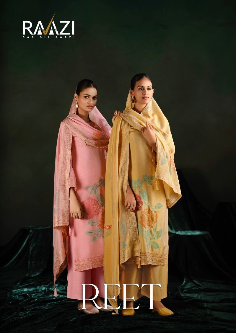 Reet Rama Fashions Raazi Silk Jacquard Pant Style Suits Exporter