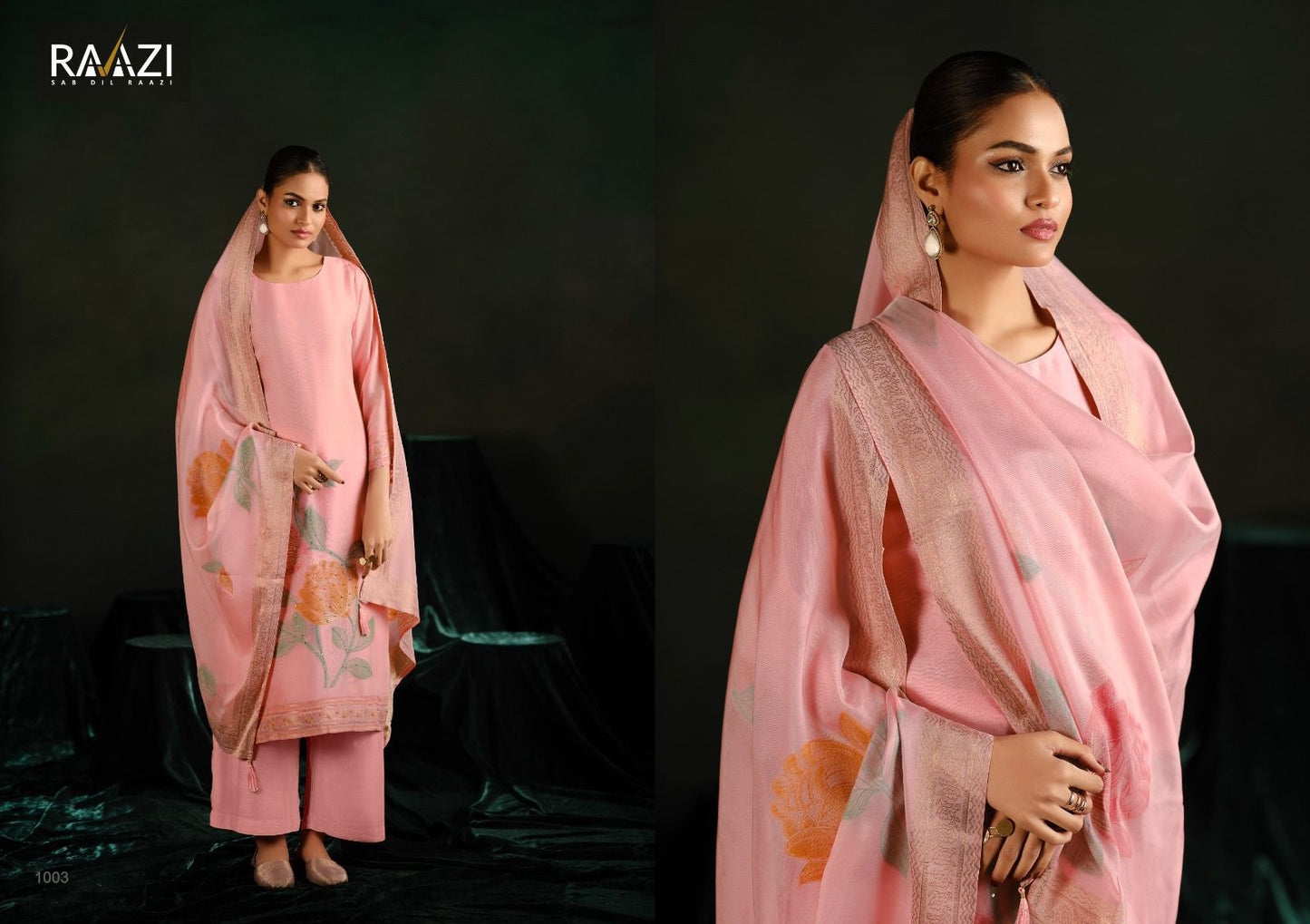 Reet Rama Fashions Raazi Silk Jacquard Pant Style Suits Exporter