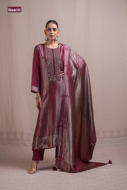 Reetal 2897 Naariti Silk Jacquard Pant Style Suits Wholesaler Gujarat