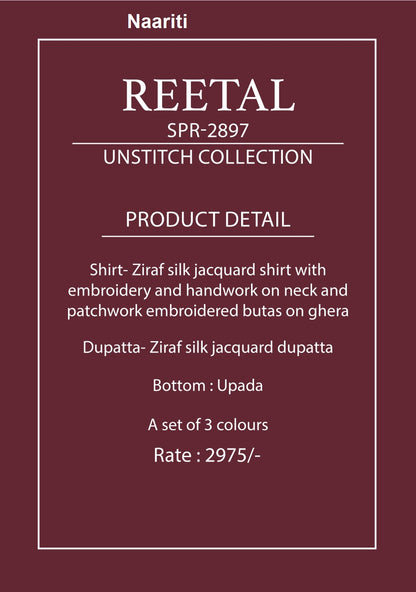 Reetal 2897 Naariti Silk Jacquard Pant Style Suits Wholesaler Gujarat