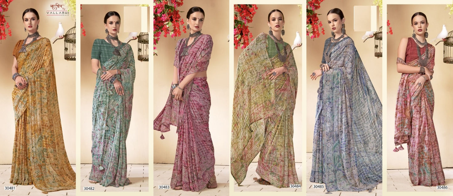 Reeti Vol 5 Vallabhi Prints Georgette Sarees Manufacturer