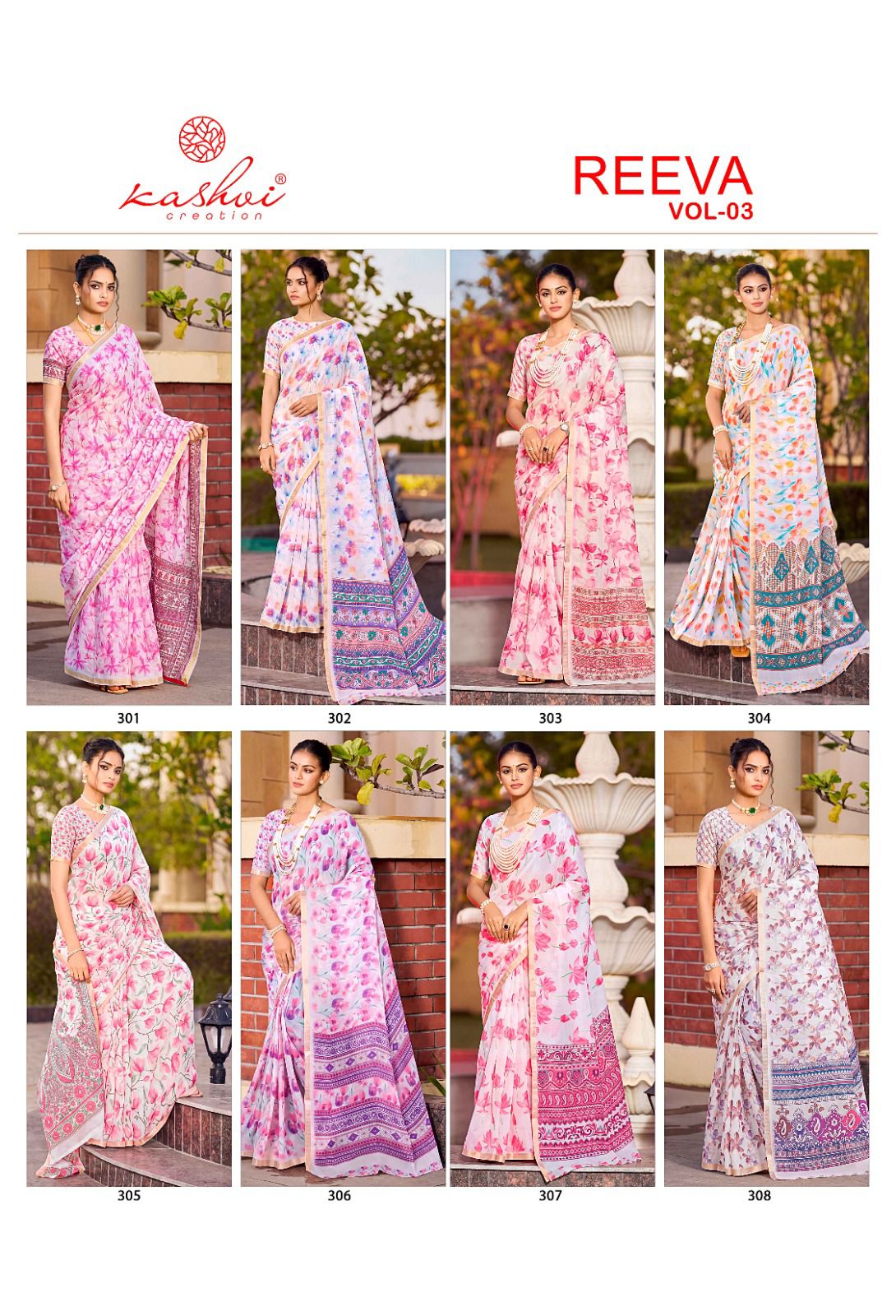 Reeva Vol 3 Kashvi Creation Dull Moss Sarees Wholesale Price